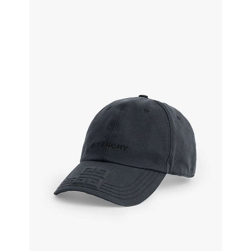 Shop Givenchy Logo-embroidered Curved-brim Cotton Twill Cap In Black