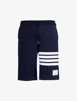 THOM BROWNE: Four-bar brand-patch regular-fit cotton-jersey shorts