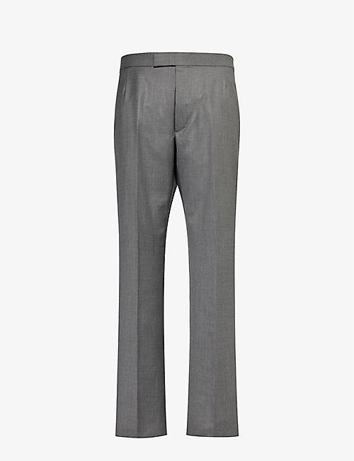 THOM BROWNE: High-rise slim-fit wool trousers