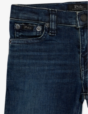 Shop Polo Ralph Lauren Boys Blue Kids Boys' Eldridge Straight-leg Stretch-denim Blend Jeans