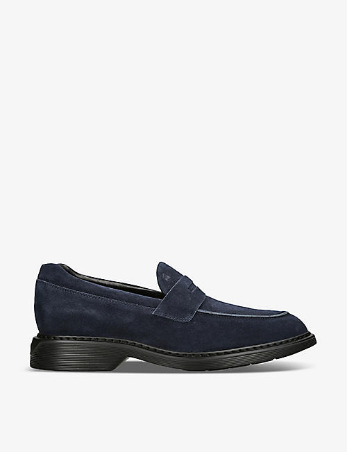 HOGAN: H576 chunky-sole suede penny loafers
