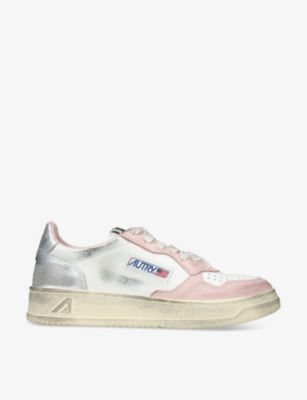 Autry Leather Medalist Low-top Sneakers In Pink Comb