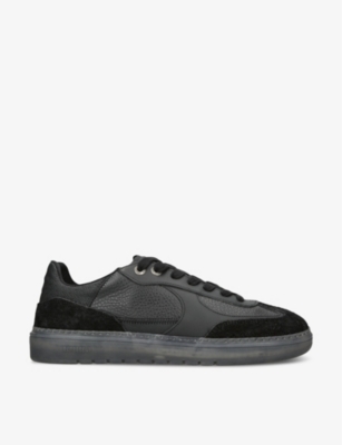 Shop Represent Men's Black Virtus Leather And Suede Low-top Trainers