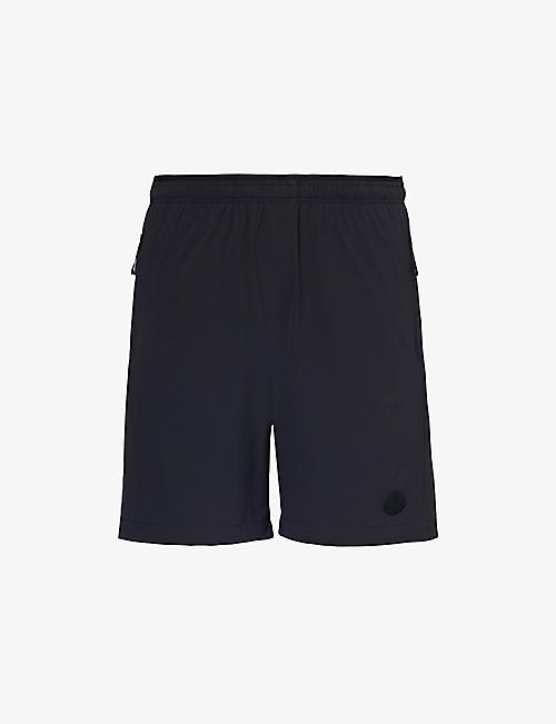 MONCLER: Brand-patch elasticated-waist stretch-woven shorts