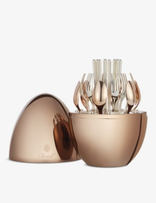 Christofle Mood Asia Precious Gastronomy 24-piece Rose Gold-tone Plated Silver Cutlery Set