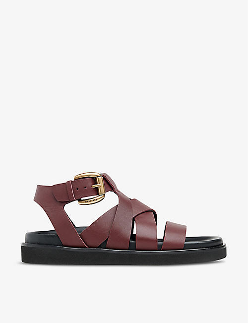 WHISTLES: Ezra multi-strap flat leather sandals