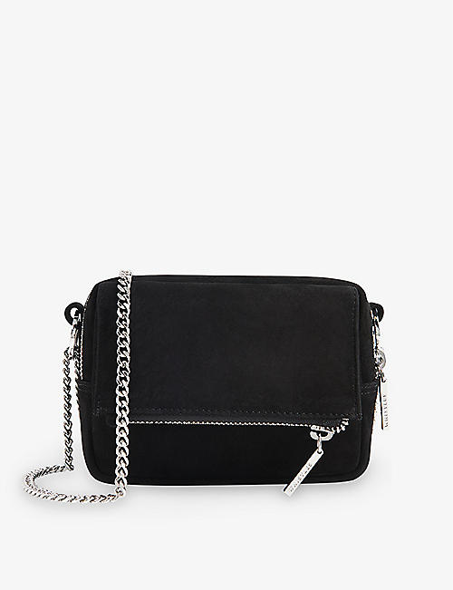 WHISTLES: Bibi chain-strap suede mini bag