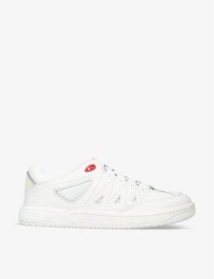 Kenzo Pxt Leather Sneakers In White