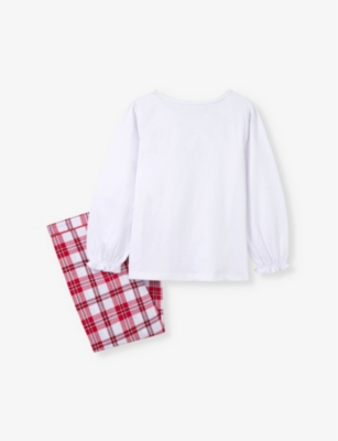 THE LITTLE WHITE COMPANY: Robin-appliqué long-sleeve organic-cotton pyjamas 1-6 years