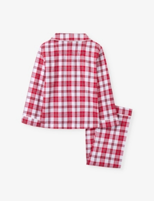 THE LITTLE WHITE COMPANY: Check-print flannel organic-cotton pyjamas 7-12 years
