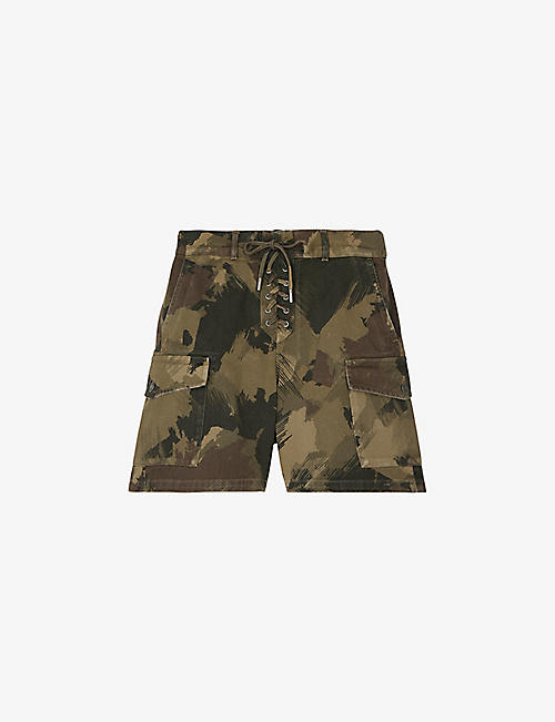 THE KOOPLES: Camouflage-print relaxed-fit cotton shorts