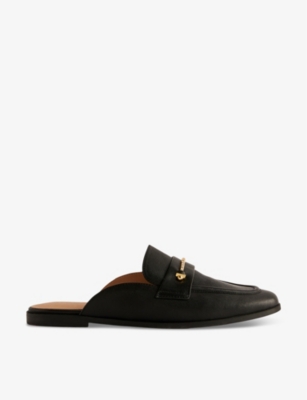 Shop Ted Baker Women's Black Zzola Leather Mule Loafers