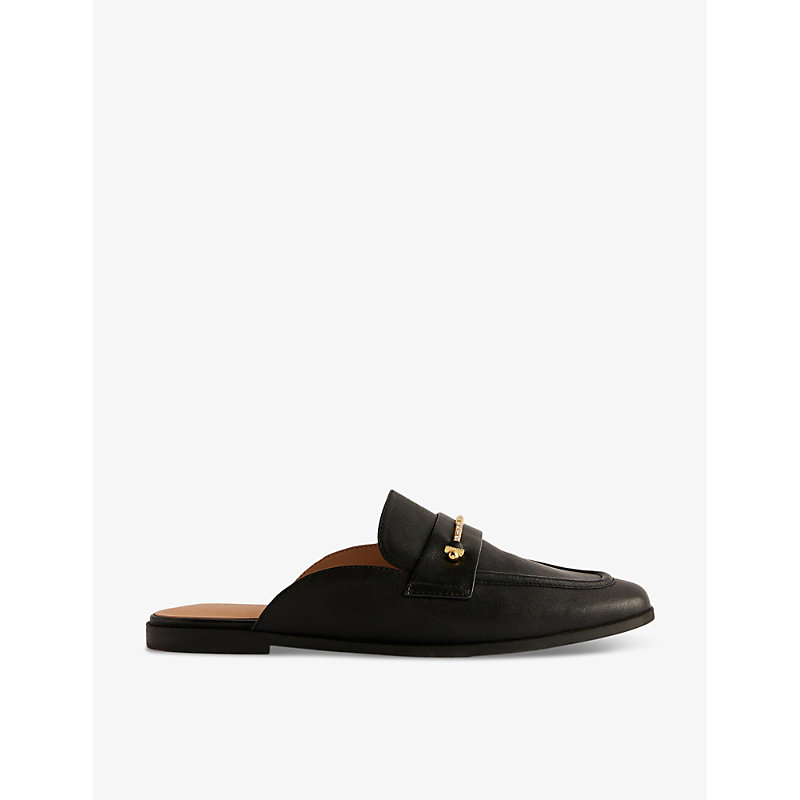 Shop Ted Baker Zzola Leather Mule Loafers In Black