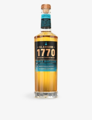 WHISKY AND BOURBON: The Glasgow Distillery Co. Glasgow 1770 triple-distilled single-malt Scotch whisky 700ml