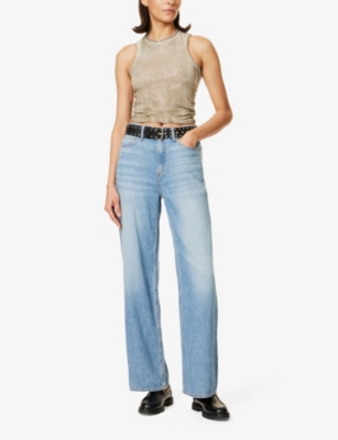 Shop Rag & Bone Womens Audrey Logan Wide-leg Mid-rise Jeans