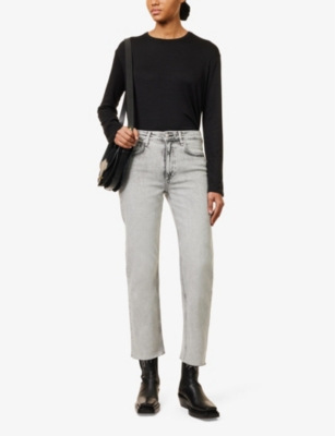 RAG & BONE: Split-hem long-sleeved woven top
