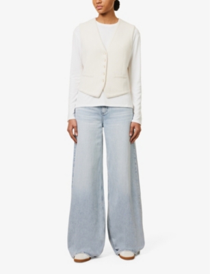 Shop Rag & Bone Women's Kierra Sofie Wide-leg High-rise Denim-blend Jeans