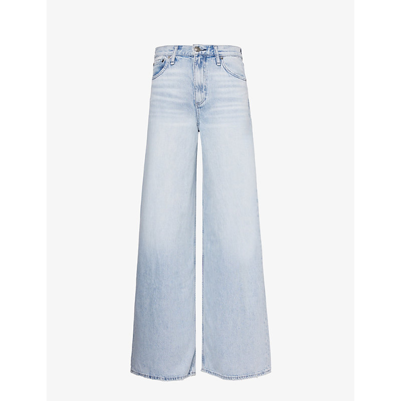 Shop Rag & Bone Women's Kierra Sofie Wide-leg High-rise Denim-blend Jeans