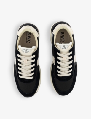 Shop Stepney Workers Club Men's Black Osier S Strike Suede And Shell Low-top Trainers