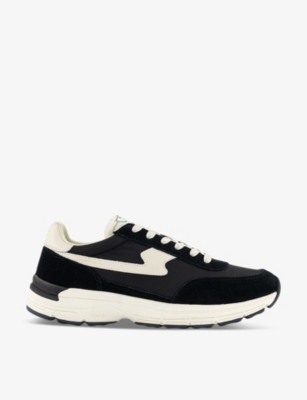 Shop Stepney Workers Club Osier S Strike Suede And Shell Low-top Trainers In Black