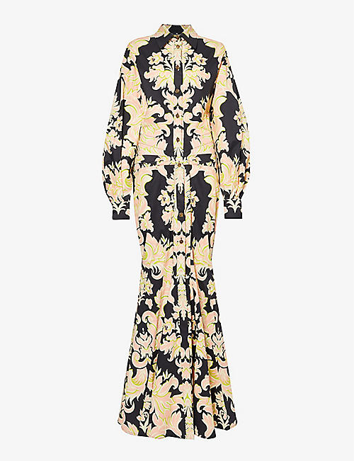 ETRO: Gown floral-print stretch-cotton maxi dress
