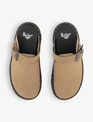 DR. MARTENS: Zebzag platform suede mules