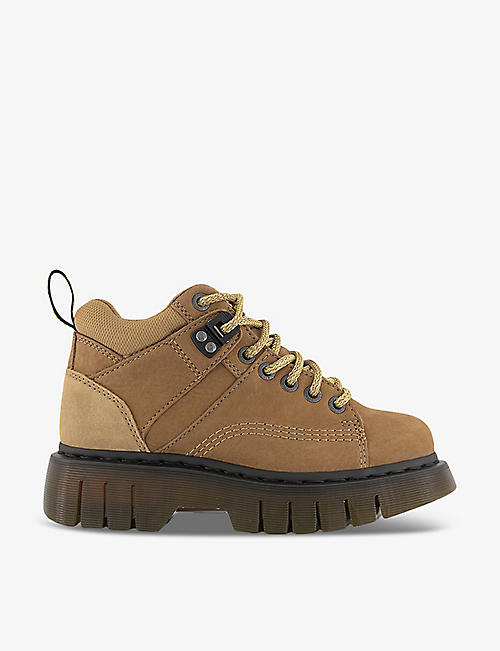 DR. MARTENS: Woodard lace-up suede hiker boots