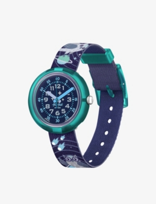 FLIK FLAK: FPNP141 Take Me To Space bio-sourced plastic and recycled-PET quartz watch