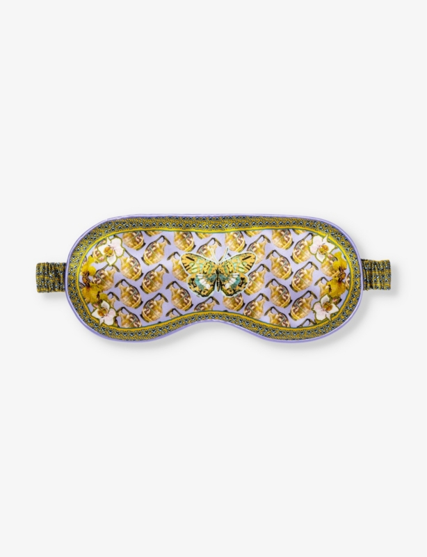 Aquarius graphic-print silk eye mask