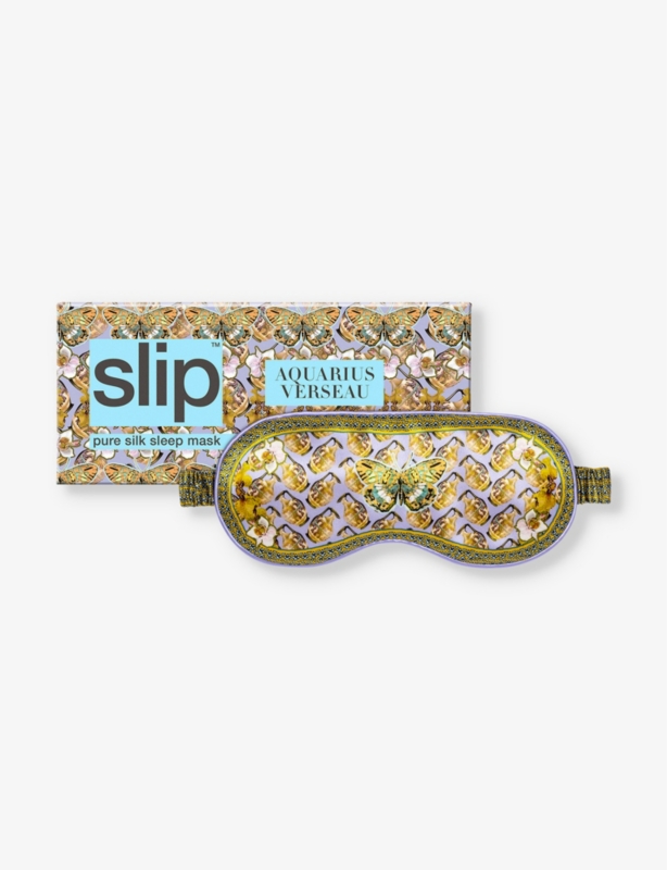 Aquarius graphic-print silk eye mask
