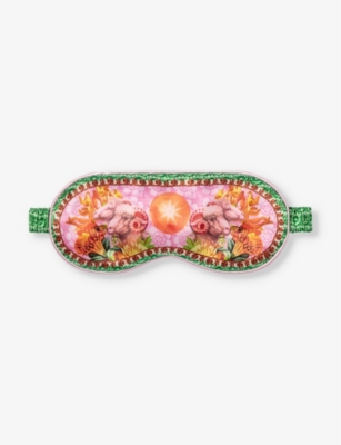 Slip Womens Aries Graphic-print Silk Eye Mask