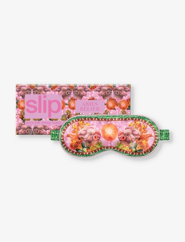 Aries graphic-print silk eye mask