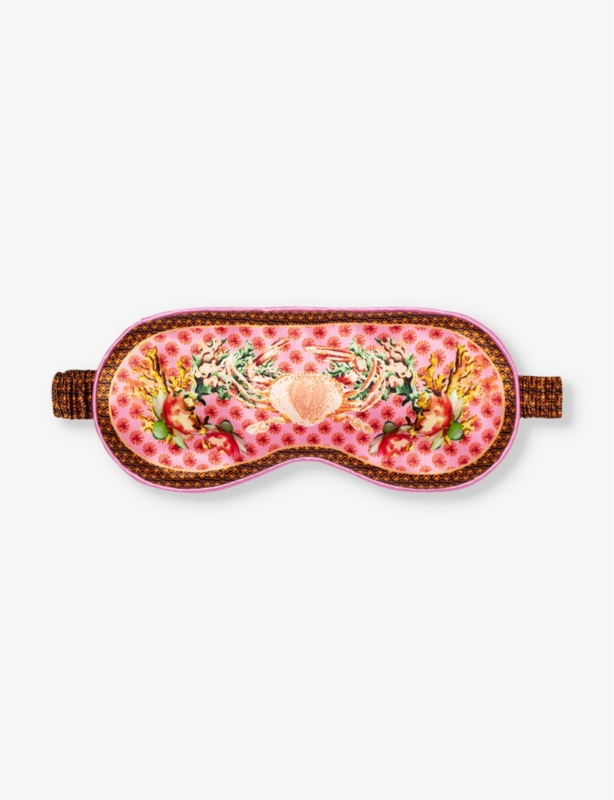 Cancer graphic-print silk eye mask