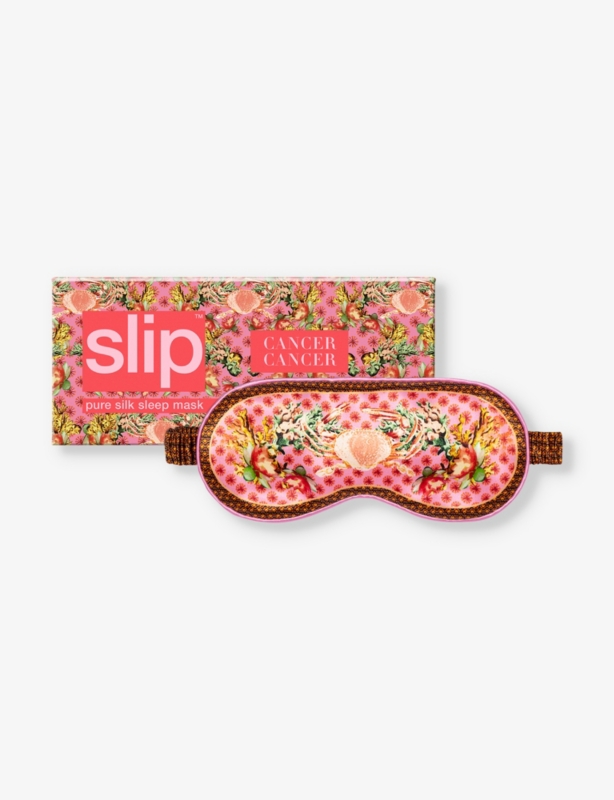 Cancer graphic-print silk eye mask