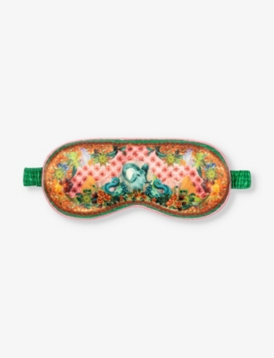 Capricorn graphic-print silk eye mask