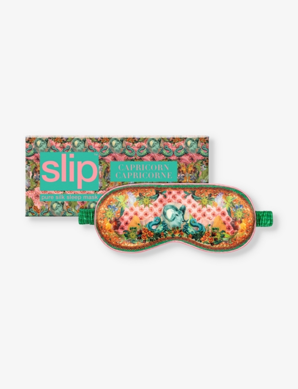 Capricorn graphic-print silk eye mask