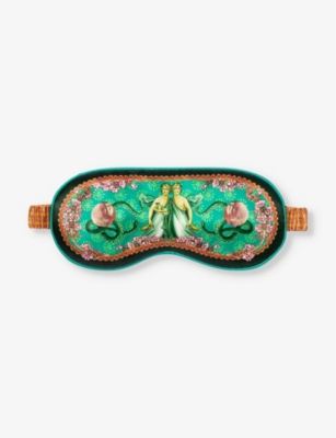 Gemini graphic-print silk eye mask
