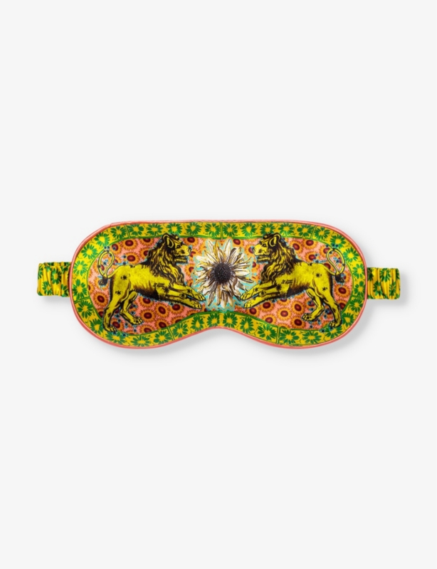 Leo graphic-print silk eye mask