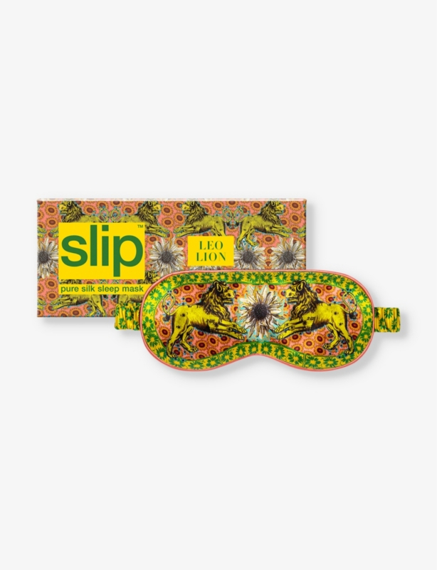 Leo graphic-print silk eye mask
