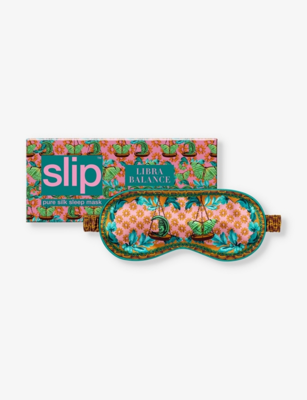 Libra graphic-print silk eye mask