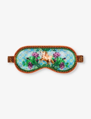 Sagittarius graphic-print silk eye mask