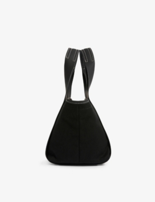 Shop Hunter Women's Black Contrast-stitch Cotton-canvas Tote Bag