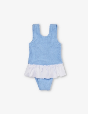HUNZA G: Denise frilled crinkle swimsuit 1-6 years
