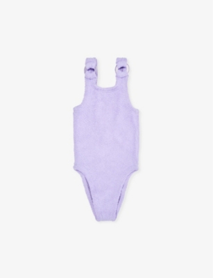 HUNZA G: Domino crinkled swimsuit 1-6 years