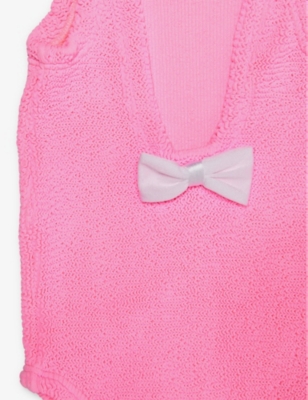 HUNZA G: Alva scoop-neck swimsuit 7-12 years