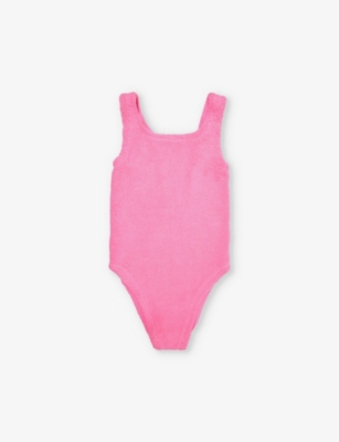 HUNZA G: Alva scoop-neck swimsuit 7-12 years