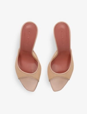 Amina Muaddi Womens Blush Alexa 95 Mesh Slippers In Blush