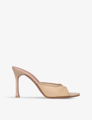 Amina Muaddi Womens Blush Alexa 95 Mesh Slippers In Blush