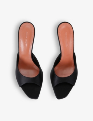 Amina Muaddi Alexa Slipper 90 Open-toed Heels Sandals In Black
