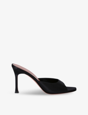 Amina Muaddi Alexa Slipper 90 Open-toed Heels Sandals In Black